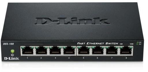 Šakotuvas D-Link Switch 8-port 10/100 metal housing