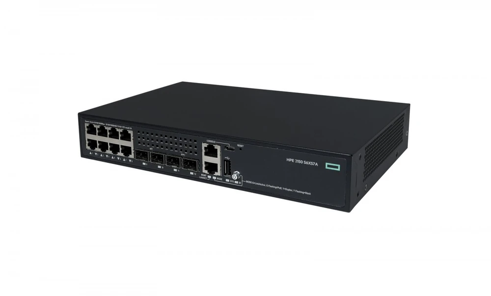 Šakotuvas Hewlett Packard (HP) Komutatorius HP Networking CW 2150 8G PoE+ 2F 2P 125W (S6X57A)