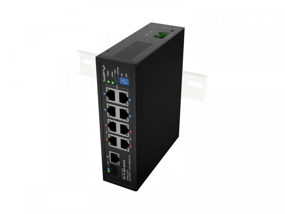 Šakotuvas Komutatorius Lanberg ILFE-8P-1GE-1S-120 Light Industrial PoE 4XBT 4XAT SFP+ETH DIN FAST Ethernet