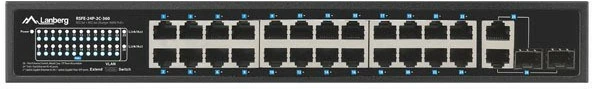 Šakotuvas LANBERG Switch Rack 19 colių RSFE-24P-2C-360 24x 100Mb PoE+ 2x Combo Gigabit 360W
