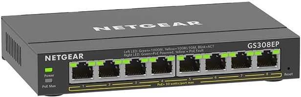 Šakotuvas NETGEAR 8PT GE Plus jungiklis W/POE+