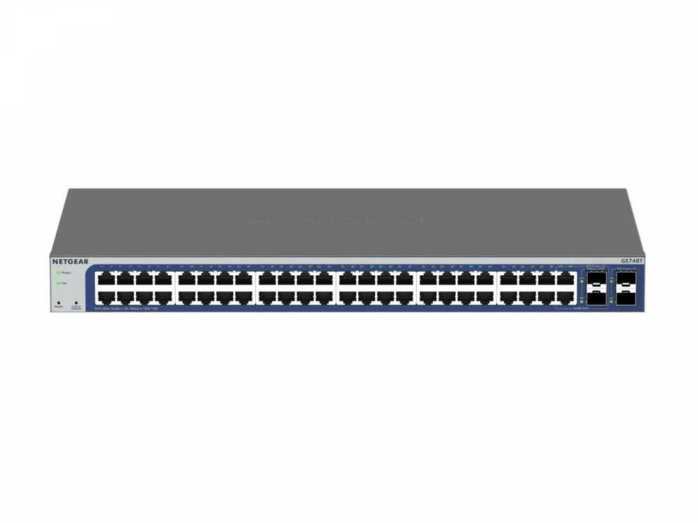 Šakotuvas Netgear „Switch gs748t“ išmanusis jungiklis 48xge 4xsfp (bendras)