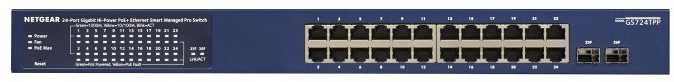 Šakotuvas NETGEAR 24 prievadų GE PoE+ Smart Managed Pro Switch GS724TP
