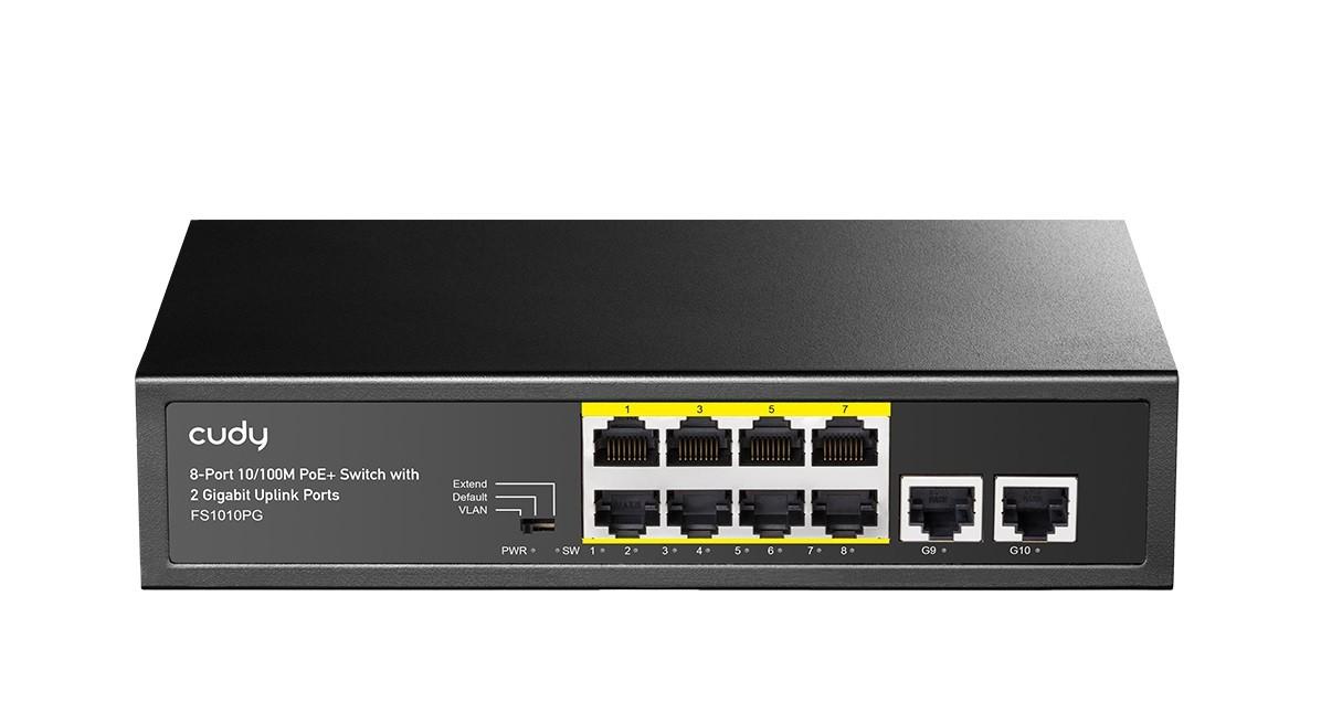 Šakotuvas Komutatorius - Cudy FS1010PG 8 Prievadų PoE Greitasis Ethernet Juodas
