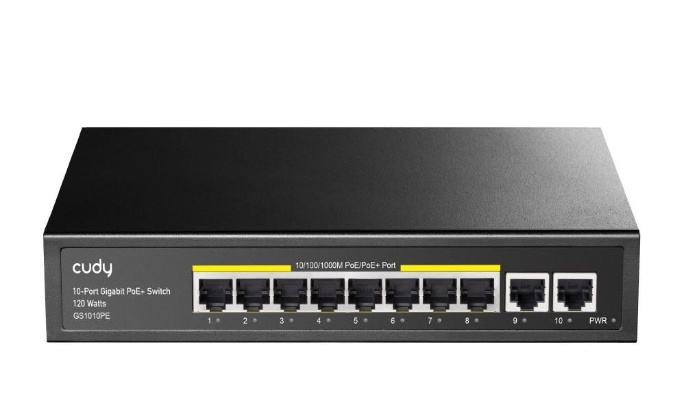 Šakotuvas Cudy GS1010PE 8xGE PoE+ 120W 2xGb Uplink komutatorius