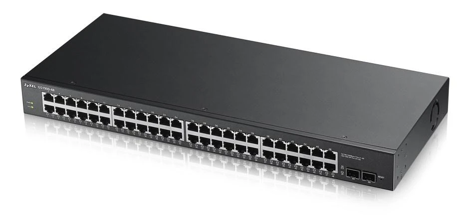 Šakotuvas ZYXEL GS1900-48 V2, 48-PORT GBE L2 SMART SWITCH, RACKMOUNT (5Y WARRANTY)