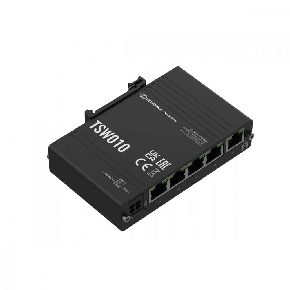 Šakotuvas Teltonika Pramoninis jungiklis tsw010 5xrj45 prievadai 10/100mbps