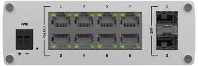 Teltonika TSW200 pramoninis switch'as su 8 PoE ir 2 SFP prievadais