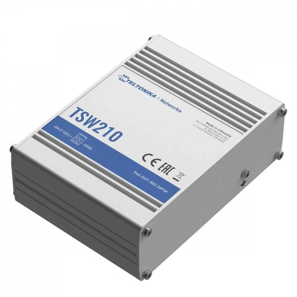 Šakotuvas Teltonika | Jungiklis | TSW210 | Nevaldomas | Tvirtinama prie sienos | Gigabit Ethernet (vario) jungtys kiekis 8 | SFP jungtys kiekis 2 | 24 mėn.