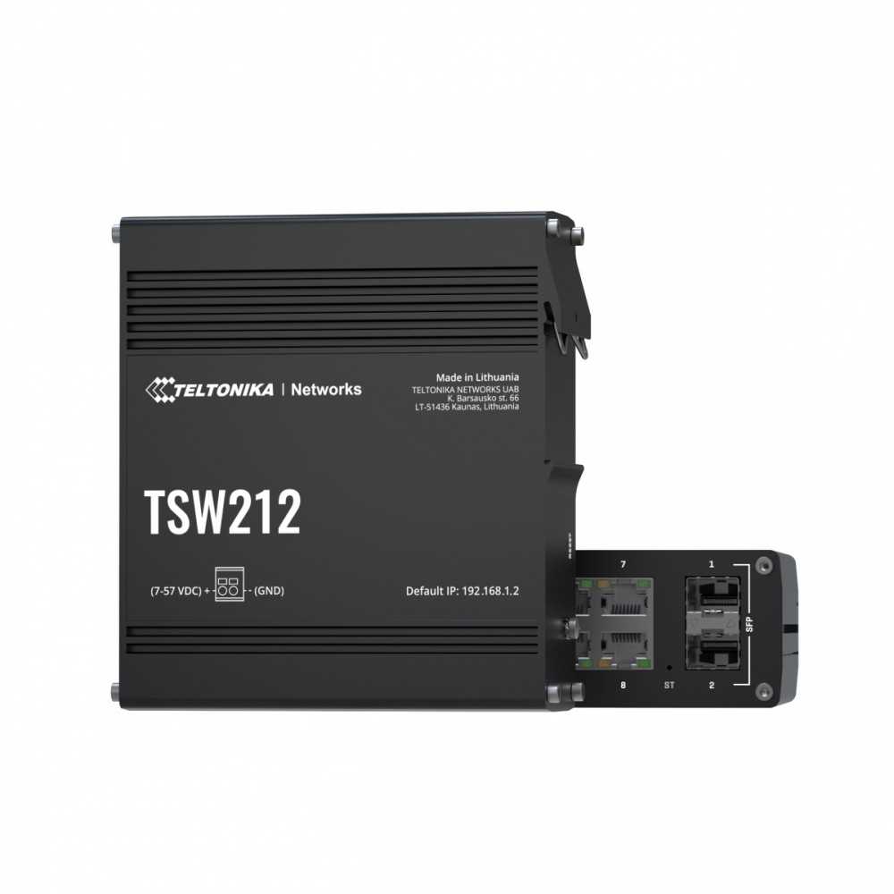 Šakotuvas Teltonika Pramoninis valdomas jungiklis tsw212 2xsfp 8xgbe l2/l3