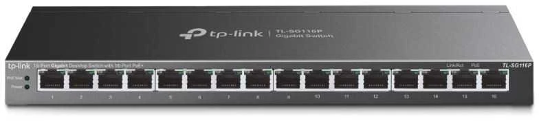 TP-LINK TL-SG116P 16 prievadų gigabito darbalaukio komutatorius su 16 prievadų PoE+ | TP-LINK | 16 prievadų gigabito darbalaukio komutatorius | TL-SG116P | Nevaldomas | Stalinis