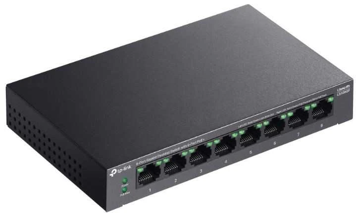 Šakotuvas TP-Link Jungiklis ls108gp 8xge poe+