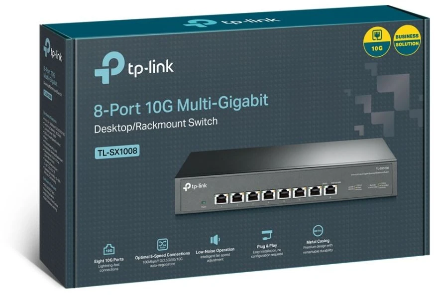 Šakotuvas TP-Link 8-PORT 10G MULTI-GIGABIT SWITCH - 8 10G RJ45 PORTS