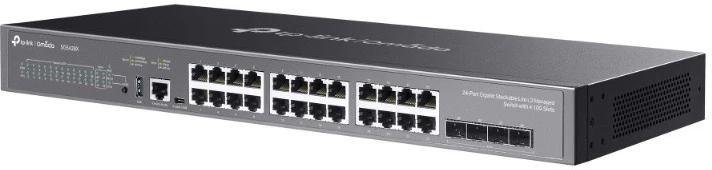 Šakotuvas TP-Link Omada SG5428X tinklo komutatorius Valdomas L3 Gigabit Ethernet (10/100/1000) Juodas