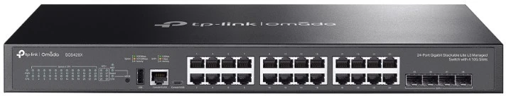 Šakotuvas TP-Link Omada SG5428X tinklo komutatorius Valdomas L3 Gigabit Ethernet (10/100/1000) Juodas