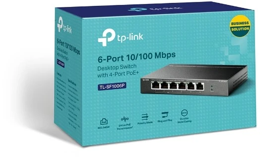 Šakotuvas SWITCH POE TL-SF1006P 6 PRIEVADŲ TP-LINK