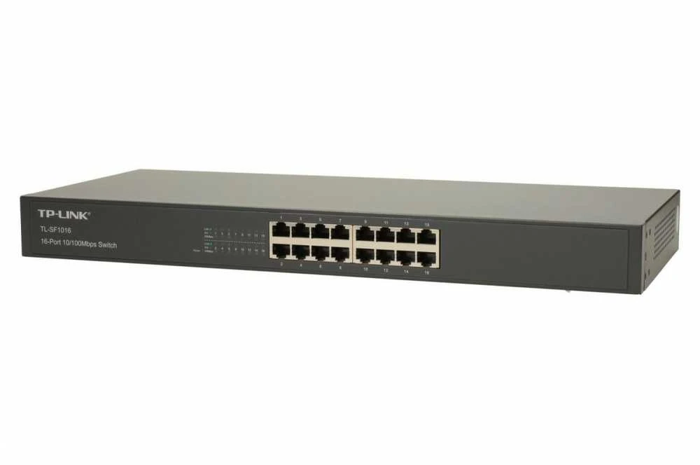 Šakotuvas Switch tp-link tl-sf1016 nie zarządzany fast ethernet (10/100) 1u juoda