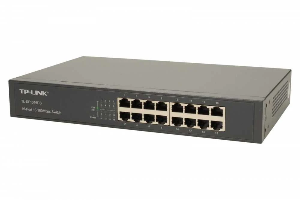 Šakotuvas TP-Link TL-SF1016DS tinklo komutatorius Ne-valdomas Fast Ethernet (10/100) 1U Juoda