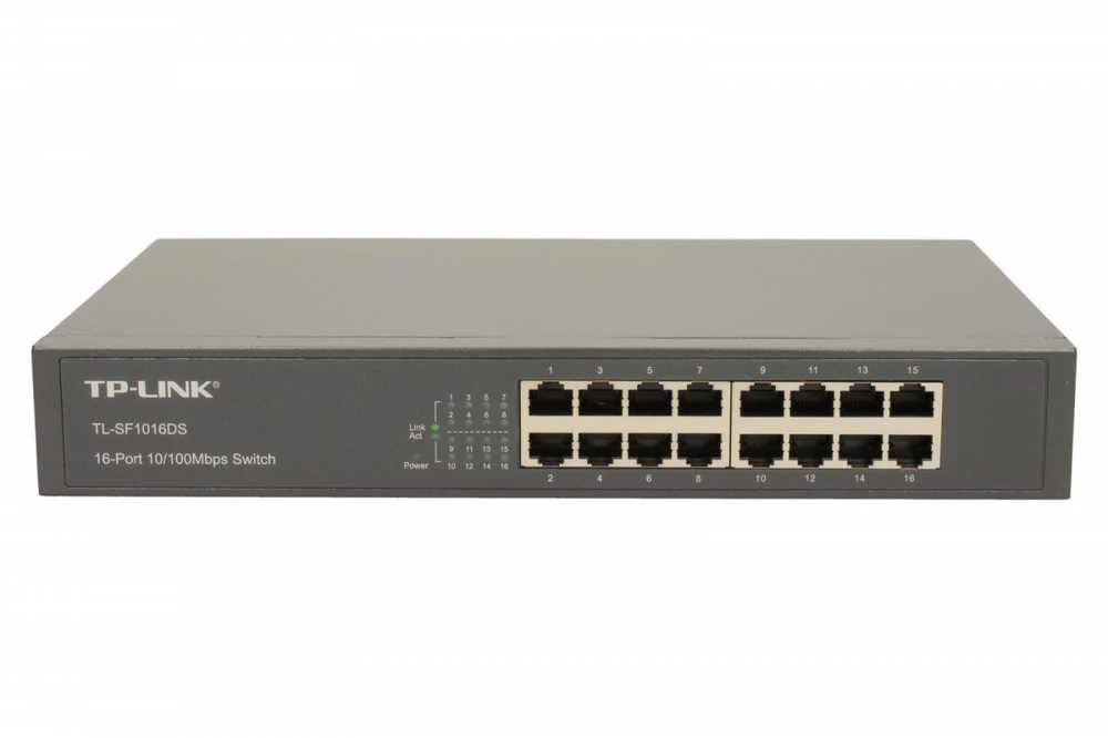 Šakotuvas TP-Link TL-SF1016DS tinklo komutatorius Ne-valdomas Fast Ethernet (10/100) 1U Juoda