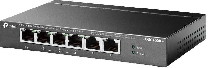 Šakotuvas TP-Link sg1006pp 6ge jungiklis (3poe+1poe++)