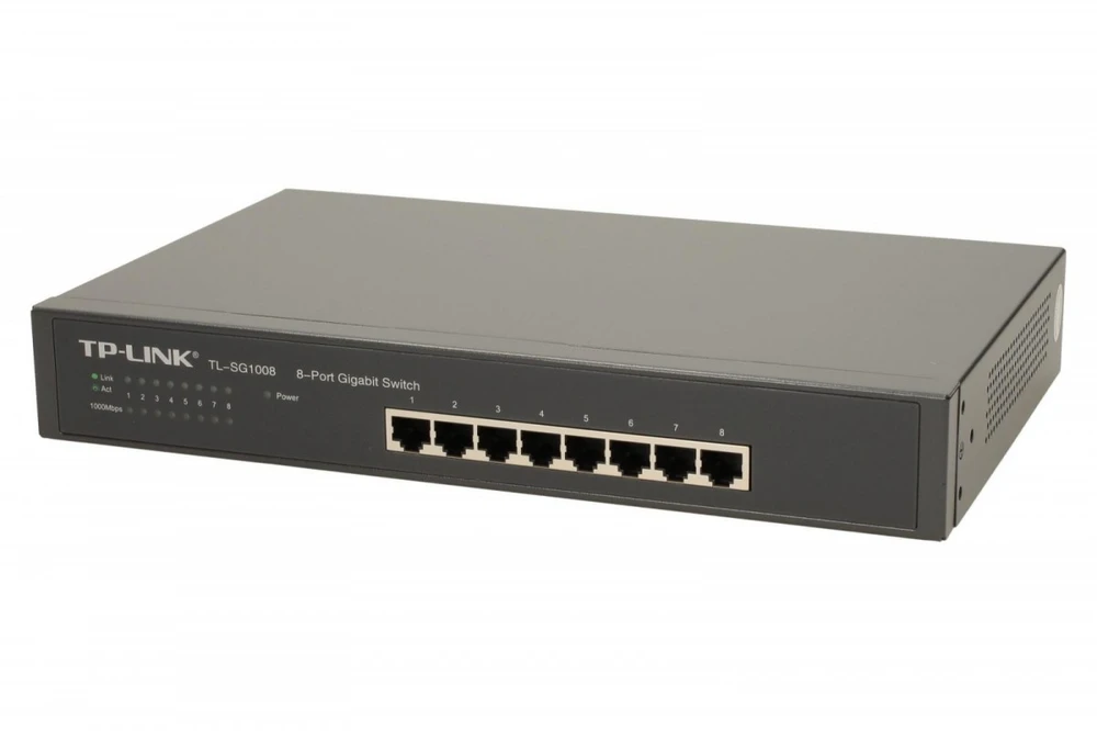 Šakotuvas TP-LINK 8 prievadų gigabito komutatorius, 19 colių įstrižainė