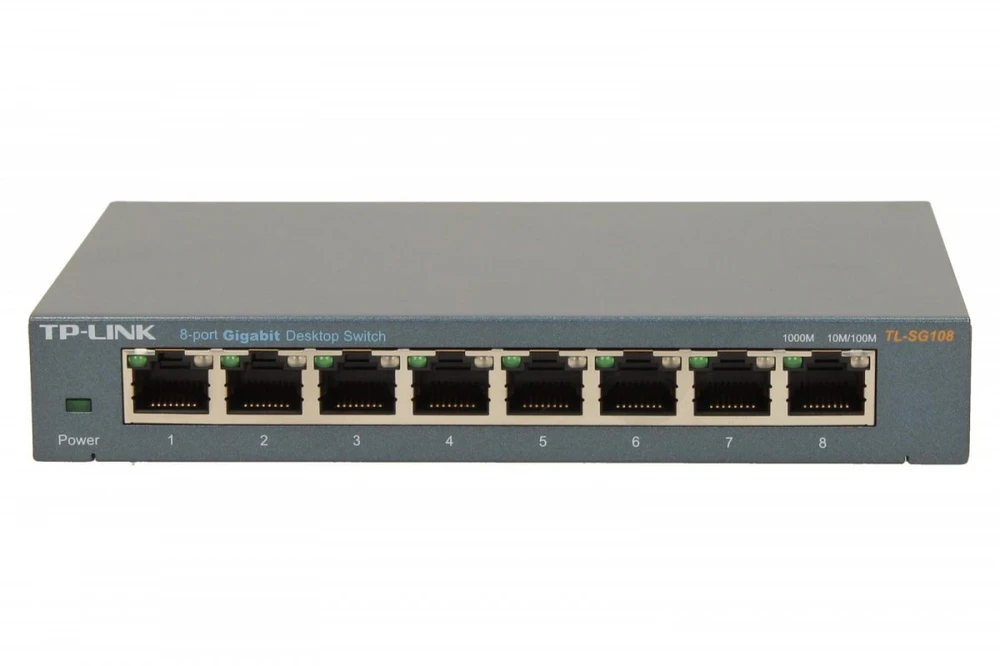Šakotuvas TP-LINK 8 prievadų metalinis gigabito komutatorius, 5 10/100/1000M RJ45, palaikantis GMP Snooping, IEEE 802.1p QoS, „Plug and Play“ metaliniame korpuse