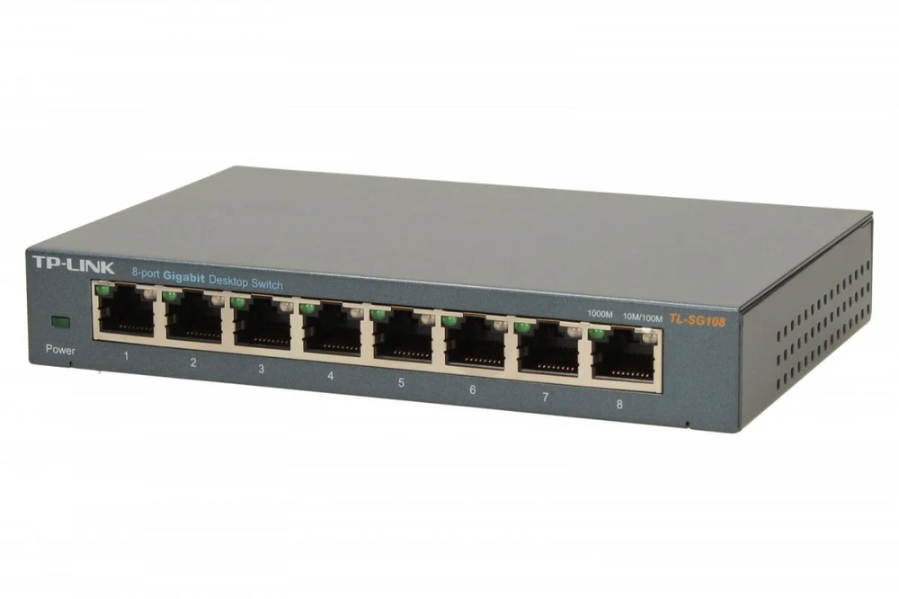 Šakotuvas TP-LINK 8 prievadų metalinis gigabito komutatorius, 5 10/100/1000M RJ45, palaikantis GMP Snooping, IEEE 802.1p QoS, „Plug and Play“ metaliniame korpuse