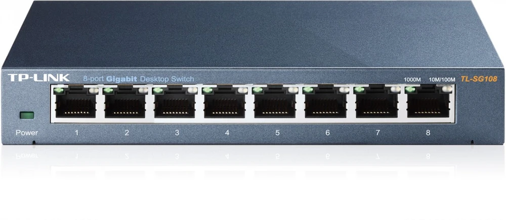 Šakotuvas TP-LINK 8 prievadų metalinis gigabito komutatorius, 5 10/100/1000M RJ45, palaikantis GMP Snooping, IEEE 802.1p QoS, „Plug and Play“ metaliniame korpuse
