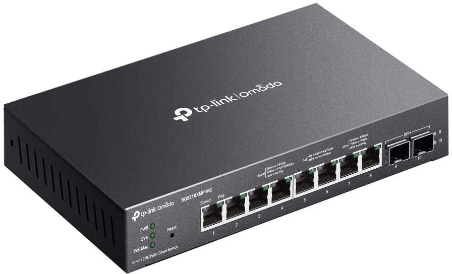 Šakotuvas TP-Link sg2210xmp-m2 jungiklis 8x2,5ge poe+ 2sfp+
