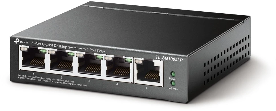 Šakotuvas SWITCH POE TL-SG1005LP 5 PRIEVADŲ TP-LINK