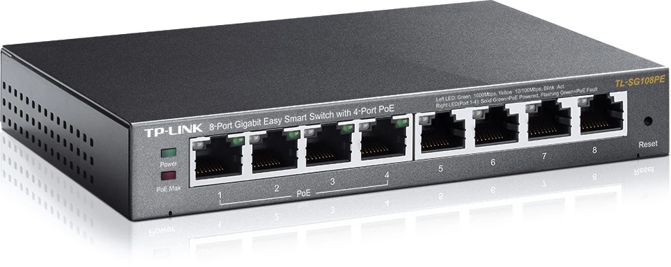 SWITCH POE TL-SG108PE 8 PRIEVADŲ TP-LINK