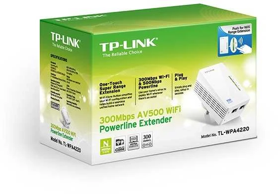 TP-LINK TL-WPA4220 „PowerLine“ tinklo adapteris 500 Mbit/ai Ethernet LAN jungtis „Wi-Fi“ Balta 1 vnt