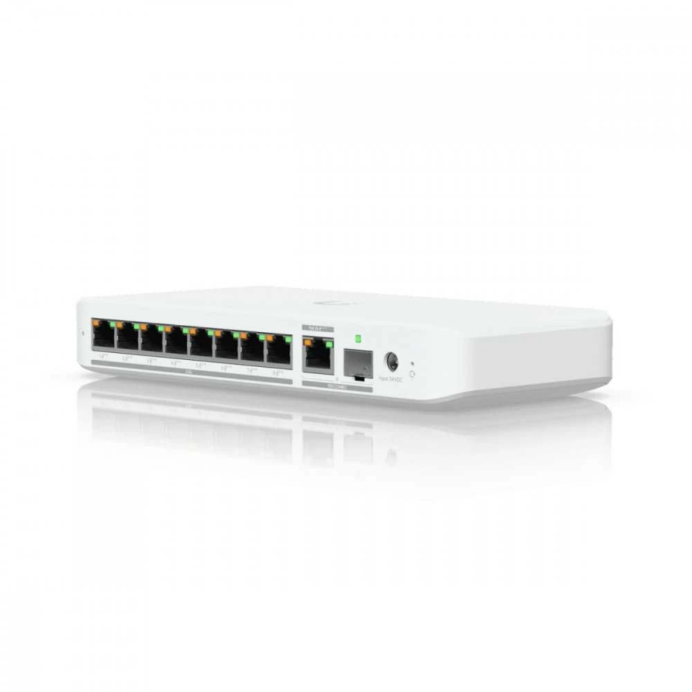 UBIQUITI FLEX 2.5G POE FLEXIBLE, 8 PORT 2.5 GBE POE++ JUNGIKLIS SU 10 GBE RJ45/SFP+ KOMBINUOTU SUSIJUSIOS PRIEDAS, KURIE GALI BŪTI MAITINIMAS SU POE+++ ARBA KINKTAmosios srovės maitinimu*