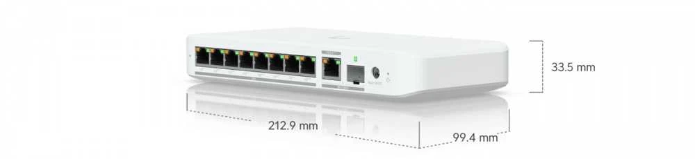 Šakotuvas UBIQUITI FLEX 2.5G POE FLEXIBLE, 8 PORT 2.5 GBE POE++ JUNGIKLIS SU 10 GBE RJ45/SFP+ KOMBINUOTU SUSIJUSIOS PRIEDAS, KURIE GALI BŪTI MAITINIMAS SU POE+++ ARBA KINKTAmosios srovės maitinimu*