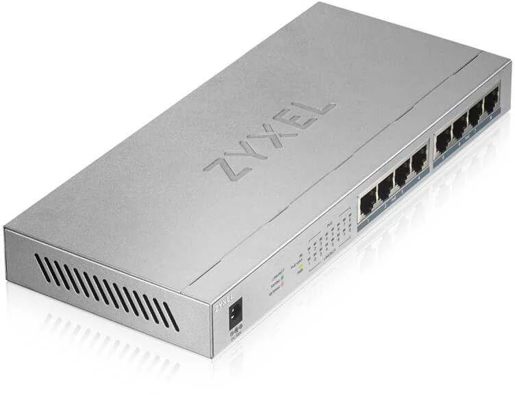 Šakotuvas Zyxel gs1008-hp 8 port gigabit poe+ nevaldomas darbalaukio jungiklis 60w