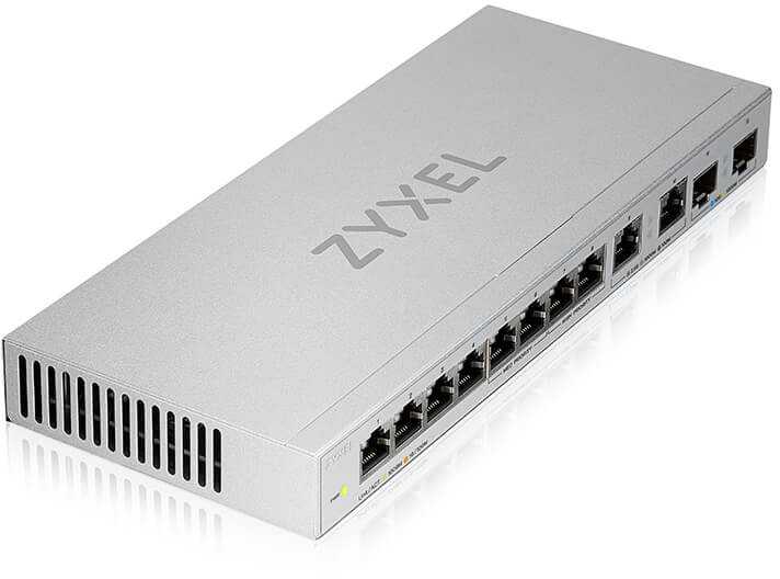 Šakotuvas Zyxel Przełącznik 12 prievadų gigabitų nevaldomas jungiklis su 8 prievadų 1g + 2 prievadų 2,5g + 2 prievadų sfp+ xgs1010-12-zz0102f