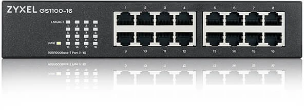 Šakotuvas Komutatorius Zyxel GS1100-16 16p nevaldomas gigabito (GS1100-16-EU0104F)