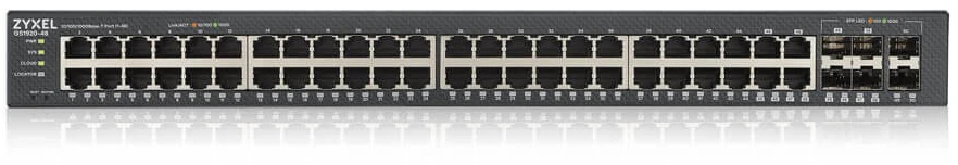 Šakotuvas ZYXEL GS1920-48V2, 50 prievadų išmanusis valdomas komutatorius, 48 gigabitų varinis ir 4 gigabitų dviejų asmenų, hibridinis režimas, autonominis arba „Nebulaflex“ debesis (5 metų garantija)
