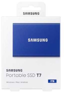 Kietasis diskas Dysk zewnętrzny ssd samsung t7 (1tb; usb 3.2; mėlyna; mu-pc1t0h/ww)