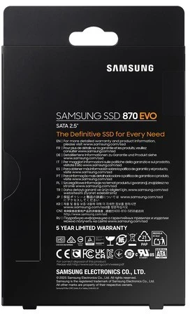 Samsung SSD | 870 EVO | 8000 GB | Solid-state drive sąsaja SATA 6 Gb/s compatible with SATA 3 Gb/s and SATA 1.5 Gb/s | Skaitymo greitis 560 MB/s | Rašymo greitis 530 MB/s