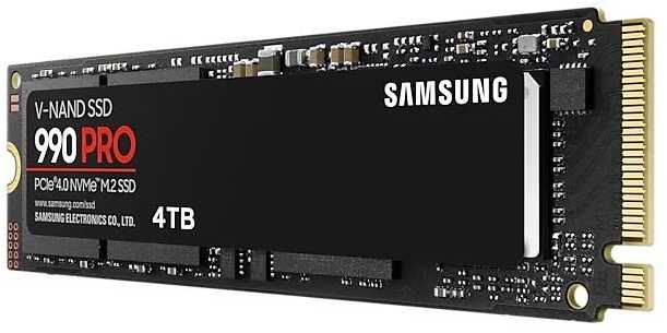 Kietasis diskas Samsung 990 PRO, 4000 GB, SSD form factor M.2 2280, SSD sąsaja NVMe, Skaitymo greitis 7450 MB/s, Rašymo greitis 6900 MB/s