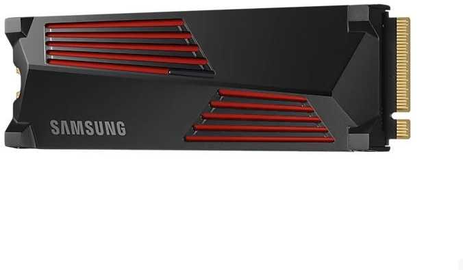 Kietasis diskas SSD SAMSUNG 990 PRO with Heatsink, 4TB, M.2, PCIe Gen4, NVMe, TLC, Rašymo greitis 6900 MBytes/sec, Skaitymo greitis 7450 MBytes/sec, TBW 2400 TB, MTBF 1500000 hours, MZ-V9P4T0CW