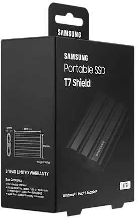 Išorinis kietasis diskas SSD SAMSUNG T7/1TB/USB 3.2/Rašymo greitis 1000 MBytes/sec/Skaitymo greitis 1050 MBytes/sec/MU-PE1T0S/EU