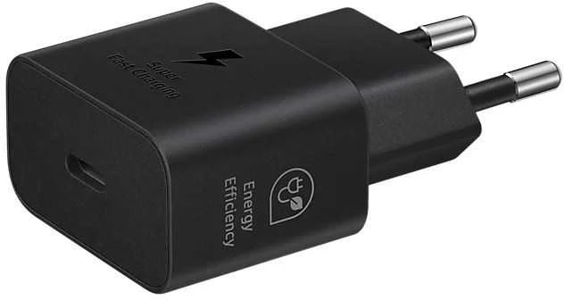 „Samsung“ maitinimo adapteris 25 W USB-C greito įkrovimo įkroviklis (be laido), juodas