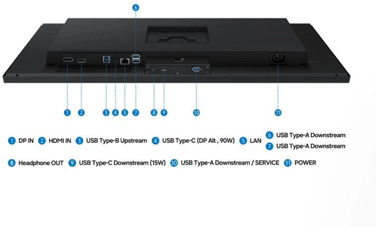 Monitorius SAMSUNG LS27H800UAUXEN 27 colių plokščias 3840x2160 16:9 350cd/m2 5ms HDMI DP USB juodas