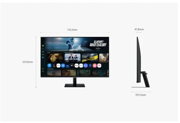 Monitorius Samsung | LS32FM700UUXDU | 32 " | VA | 16:9 | 60 Hz | 4 ms | 3840 x 2160 pikselių | 300 cd/m² | HDMI jungtys quantity 2 | Juodas