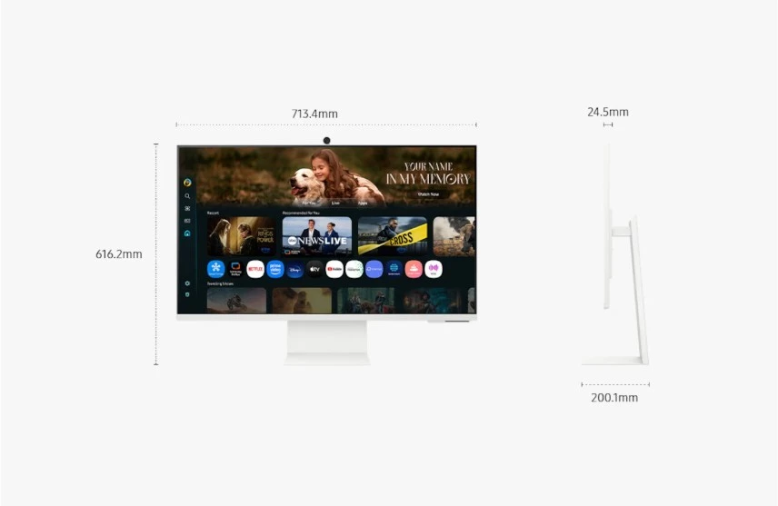 Monitorius Samsung | LS32FM801UUXDU | 32 " | VA | 16:9 | 60 Hz | 4 ms | 3840 x 2160 pikselių | 400 cd/m² | HDMI jungtys quantity 1 | Baltas