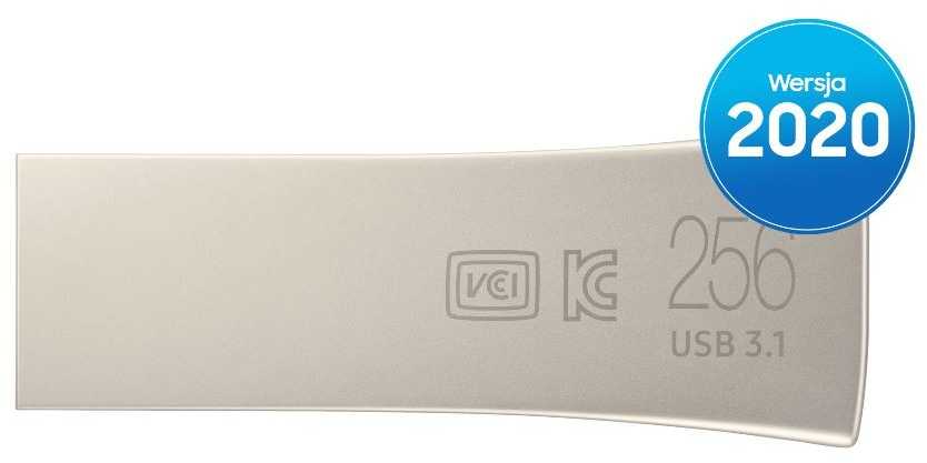 USB laikmena Samsung BAR Plus, 256 GB, Sidabrinės spalvos