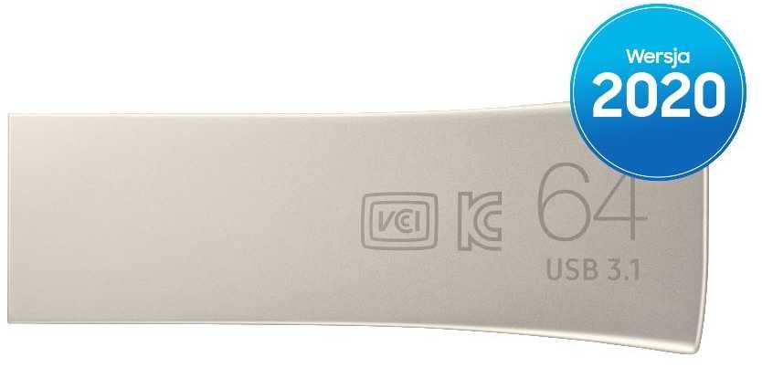 USB laikmena Samsung BAR Plus, 64 GB, Sidabrinės spalvos
