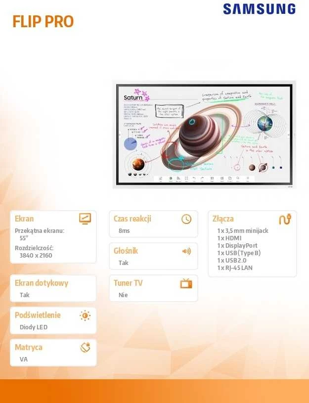 Monitorius Samsung flip pro wm55b